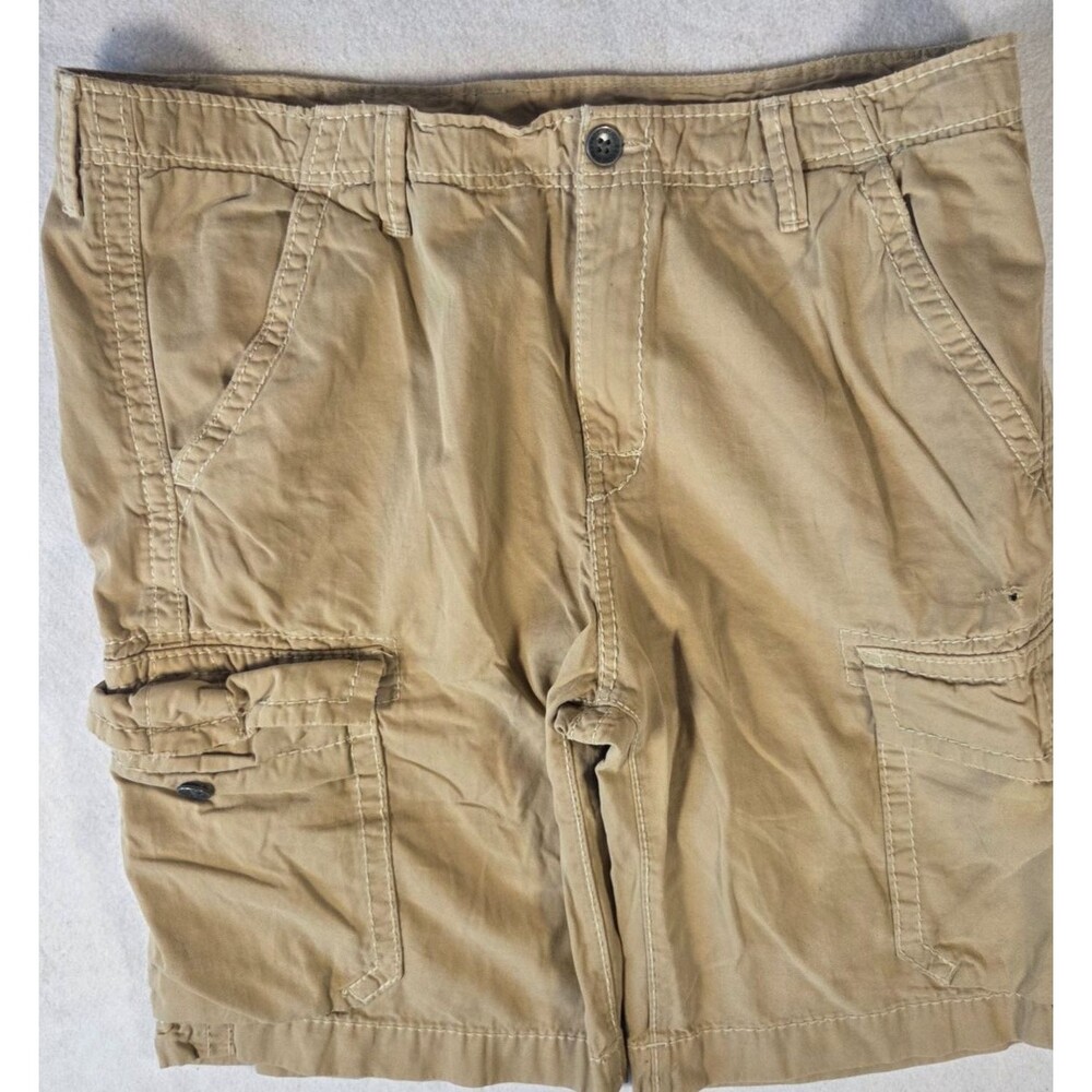 True Religion Shorts Trpr Cargo Short Mens Size 40 Tan Contrast Stitching
